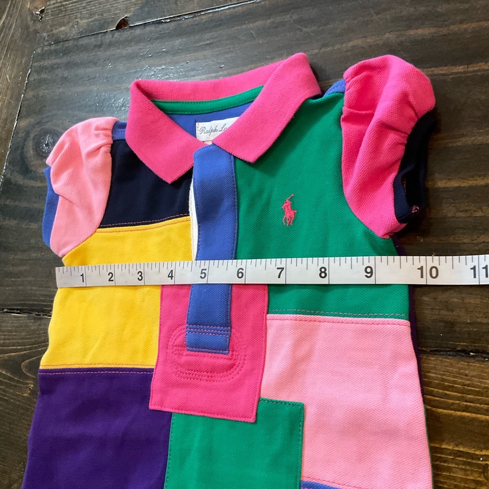 Ralph Lauren Kids Patchwork Polo Dress - Pink, Green, Blue, Yellow, Purple - Picture 4 of 8